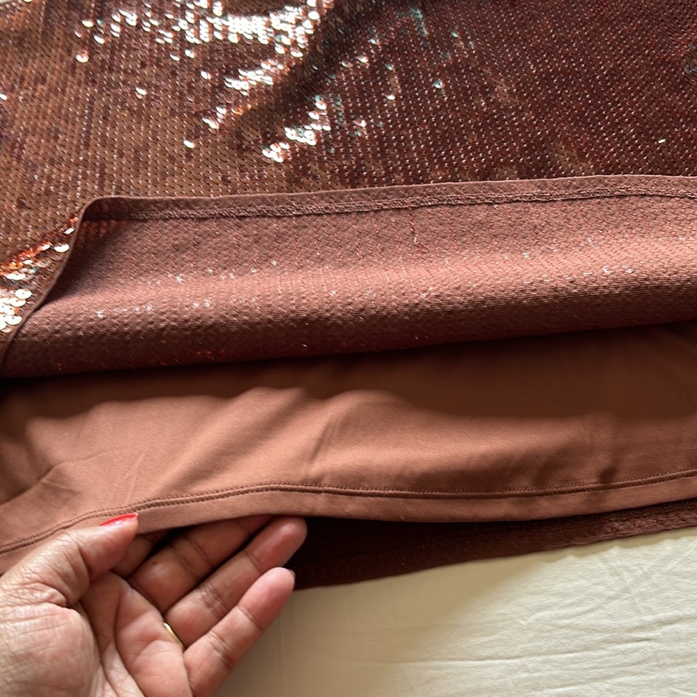 Express | Brown Scoop Neck Tank Top - Size XL Sequin  Luxury Classy Fall - Picture 5 of 9